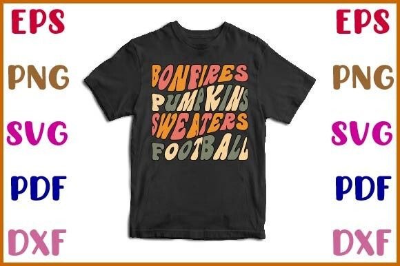Bonfires Pumpkins Sweaters Football Fall Graphics