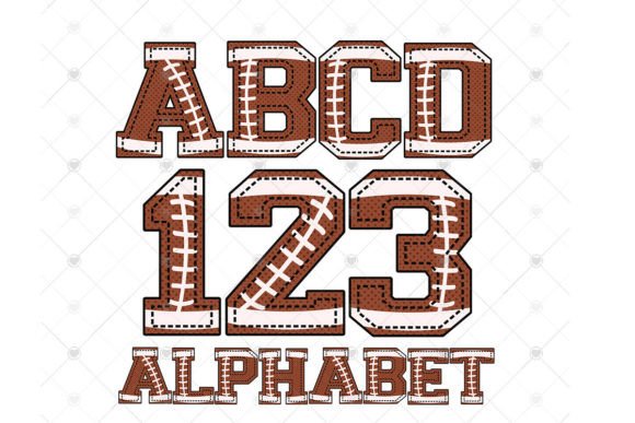 Football Stitch Alphabet Png for Crafts & Graphics