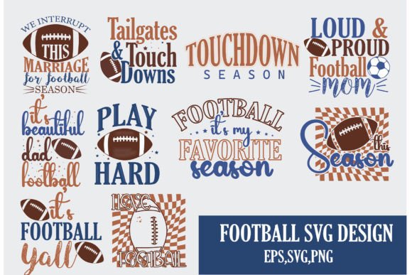 Football SVG Bundle Design for Crafts and Graphics