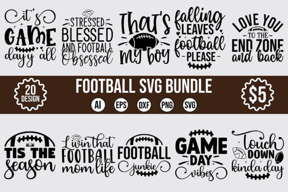 Football Svg Bundle Vol.2 for Crafts & Graphics