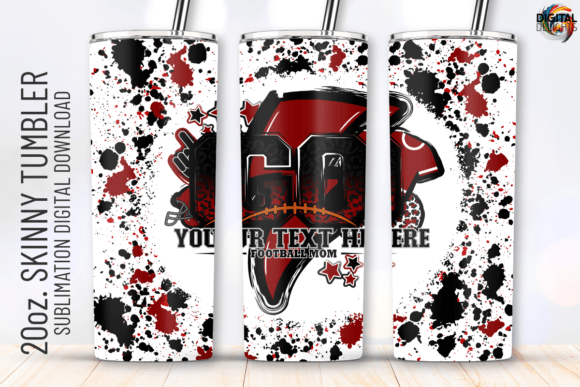 Go Football Maroon Black Tumbler Wrap Graphics