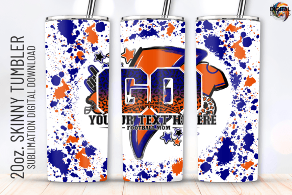 Go Football Navy Blue Orange Wrap Graphics