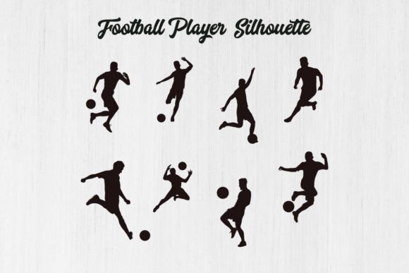 Soccer Football Player Silhouettes Graphics for Crafts
