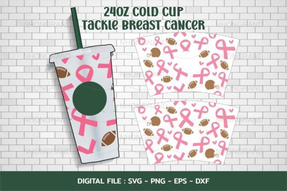 Tackle Breast Cancer Football Pink Svg Graphics & Crafts