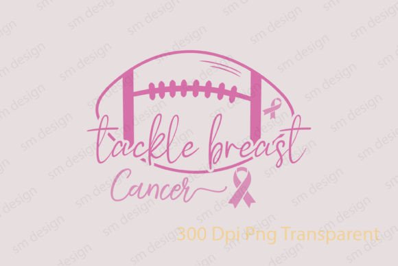 Tackle Breast Cancer Football SVG PNG Graphics